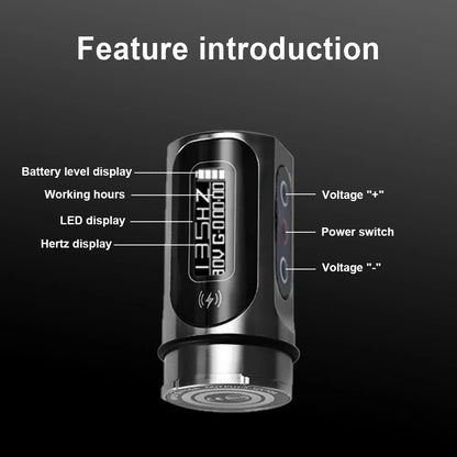 YILONG MAX Tattoo Machine Cartridge Pen, 2400mAh Battery, Coreless Motor, High Capacity, Professional Tattoo Pen for Artists