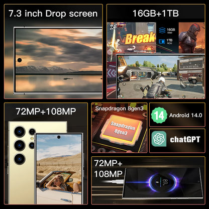 2026 HOT S26 Ultra Smartphone — 7.3" HD Global Edition, Dual SIM, 7800mAh Battery & Facial Recognition