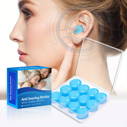 12PCS Moldable Silicone Earplugs – Reusable Noise-Cancelling Ear Plugs for Sleeping, Concerts, Swimming, Shooting, Snoring & Airplane