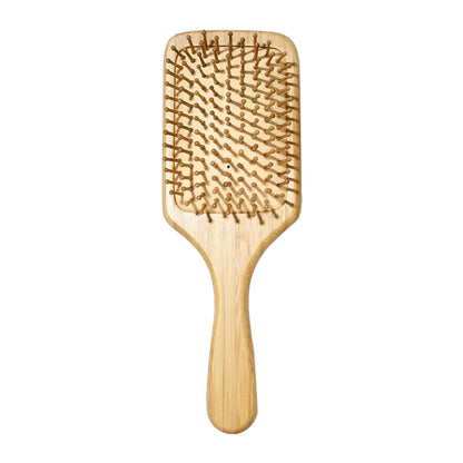 Bamboo Hair Brush with Wide Teeth & Air Bag - Smooth Scalp Massage Comb for Women Hairdressing Styling Tools
