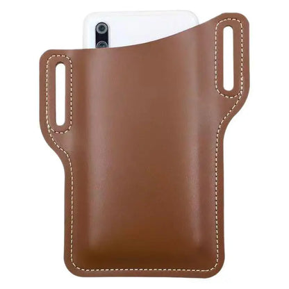 Men’s PU Leather Vintage Waist Bag – Phone Holster Belt Pouch for Travel & Hiking