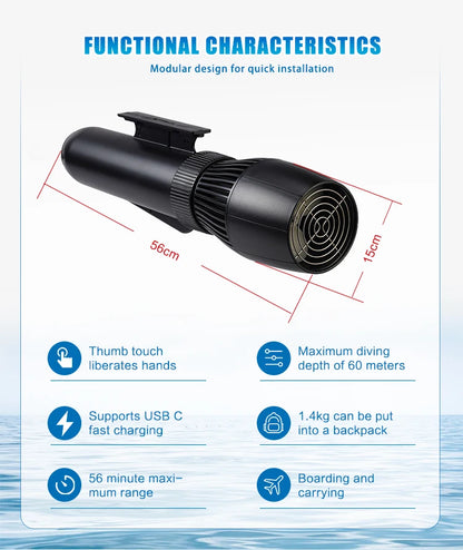 Remote Control Electric Motorized Inflatable Jet Ski Boat – Floating Water Motor Boat with Electric Underwater Scooter