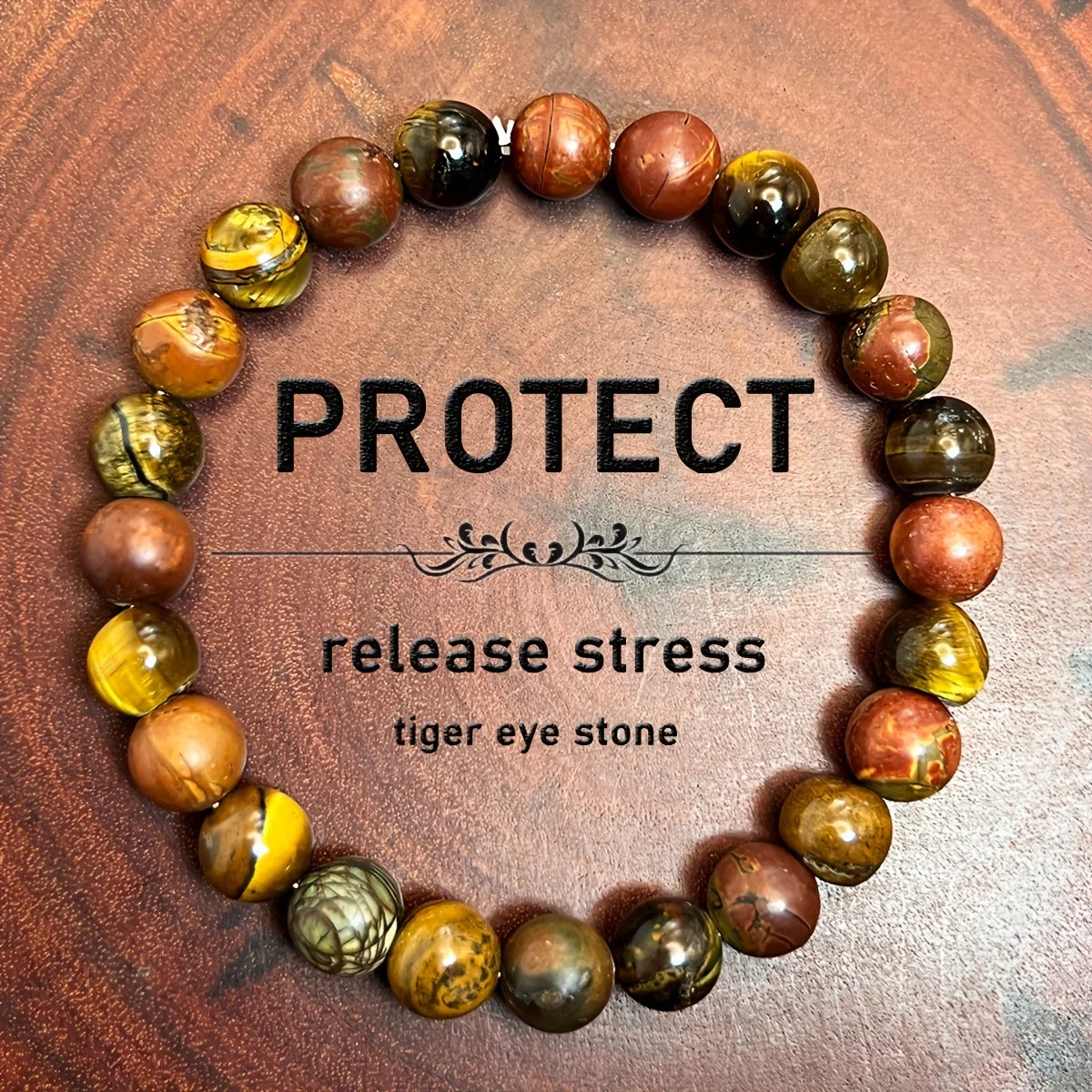Protection Bracelet for Men, Tiger Eye Stone & Matte Picasso Jasper Bracelet, Stylish Tiger Eye Stone Bracelet