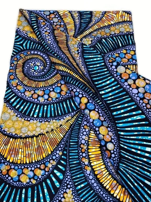 Original African Wax Print Fabric - 6 Yards 100% Cotton Nigerian Ankara Sewing Material for Women’s Dresses