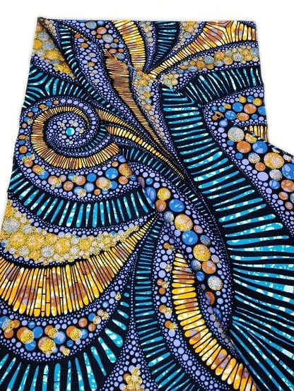 Original African Wax Print Fabric - 6 Yards 100% Cotton Nigerian Ankara Sewing Material for Women’s Dresses