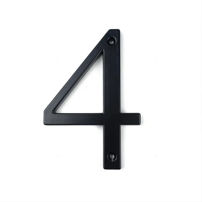Black 101mm House Numbers - Modern Zinc Alloy Door & Mailbox Address Signs with Screws