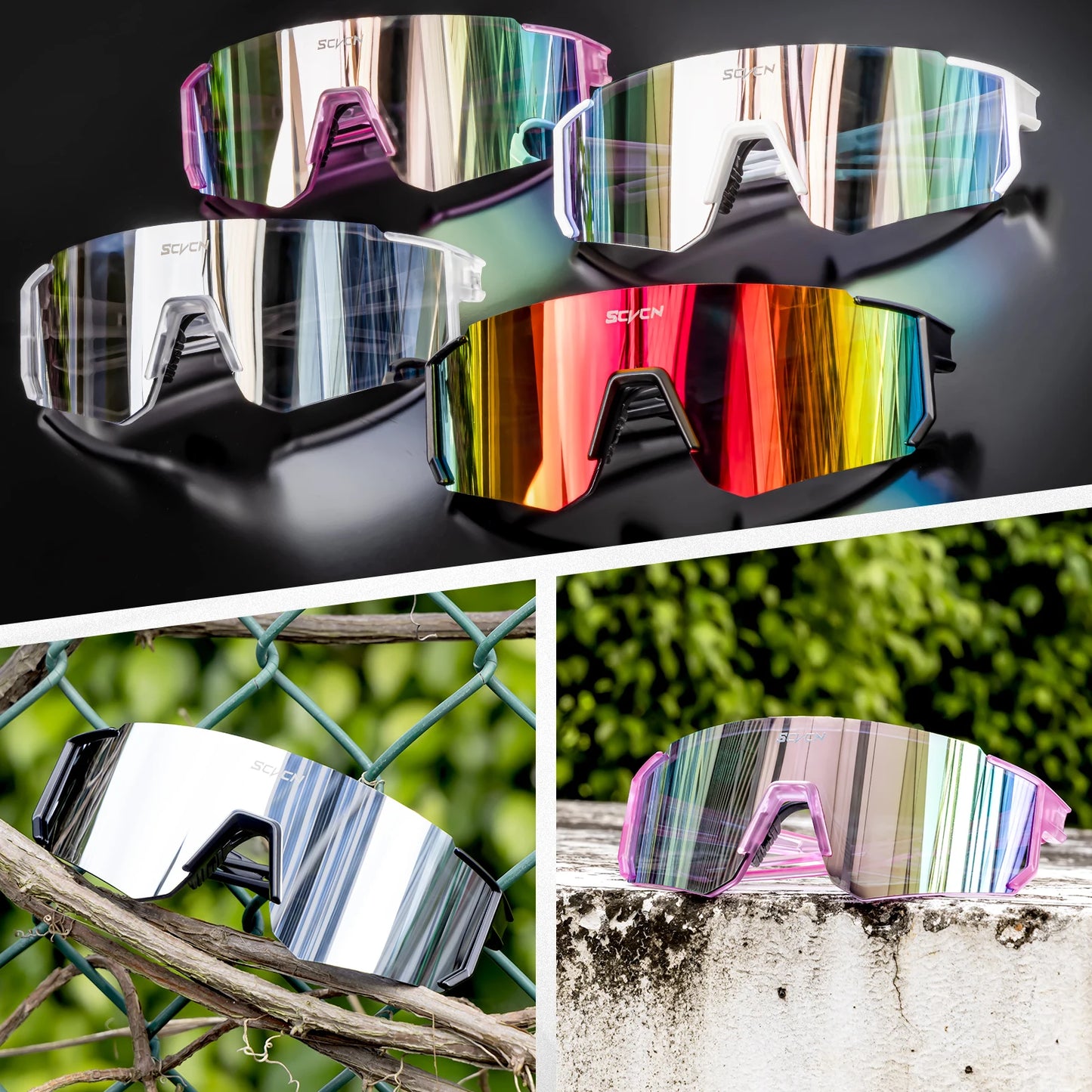 SCVCN UV400 Cycling Sunglasses for Men & Women – Outdoor MTB, Bike, Running, and Hiking Eyewear