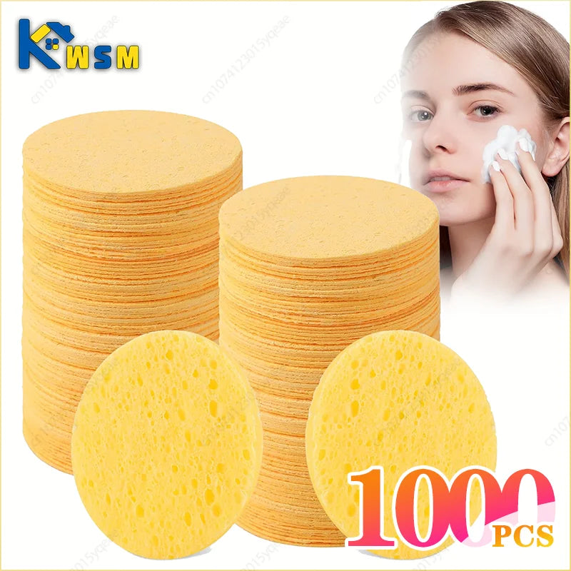 50-1000PCS Compressed Facial Cleansing Sponges – Absorbent, Latex-Free Exfoliating Makeup Pads