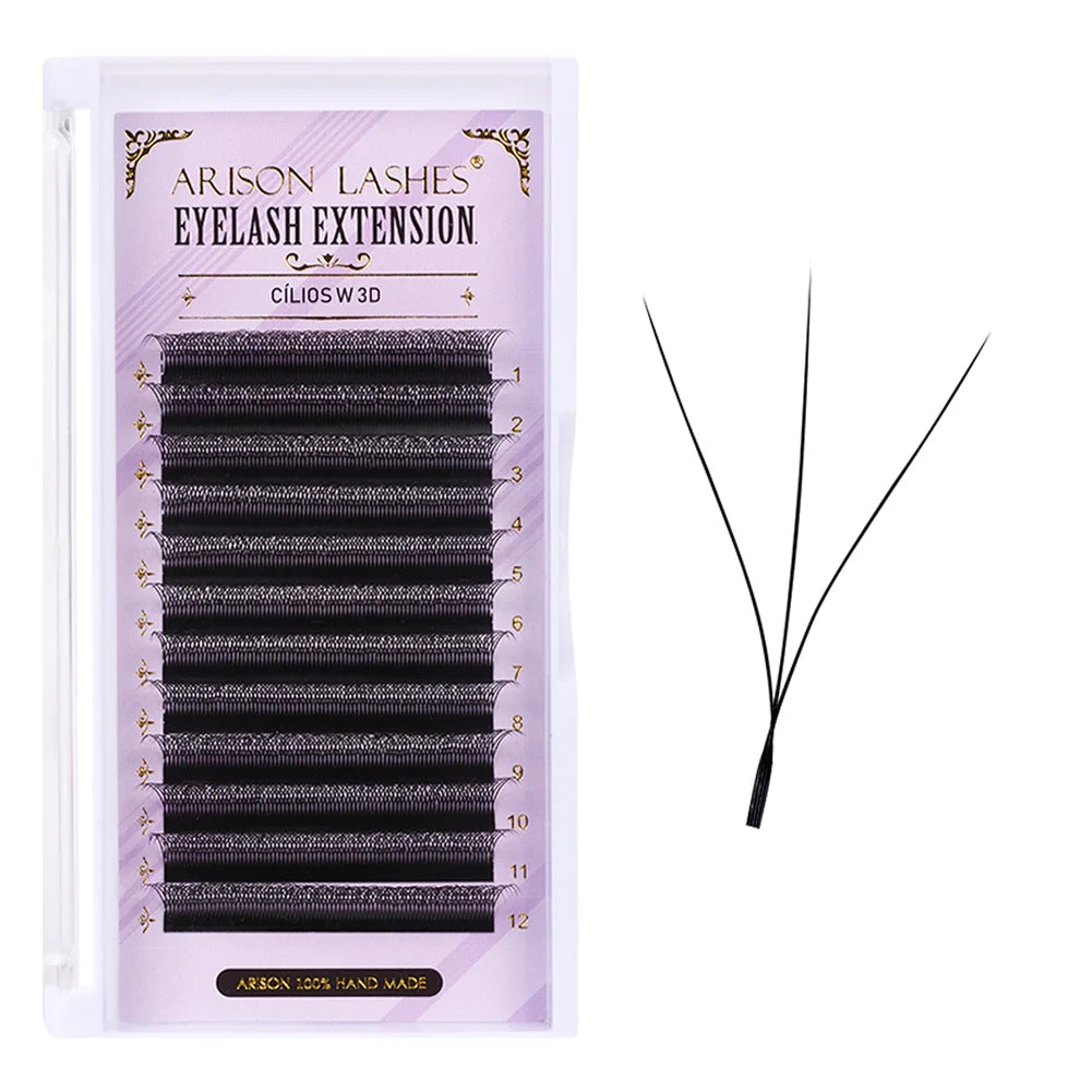ARISON Plus 2-in-1 Magnetic Eyelashes – YY/3D/4D/5D Premade W-Shape Volume Fans for Full Lash Extensions