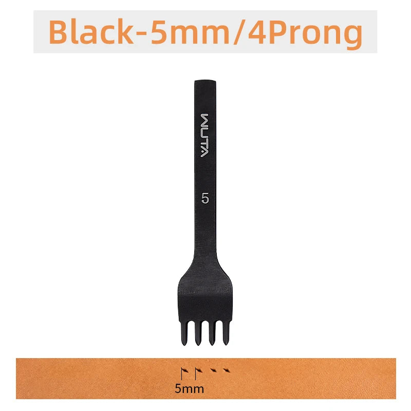 WUTA Leather Chisel Tool – Diamond Pricking Iron with 3/4/5/6mm Hole Punch for Stitching & Leathercraft