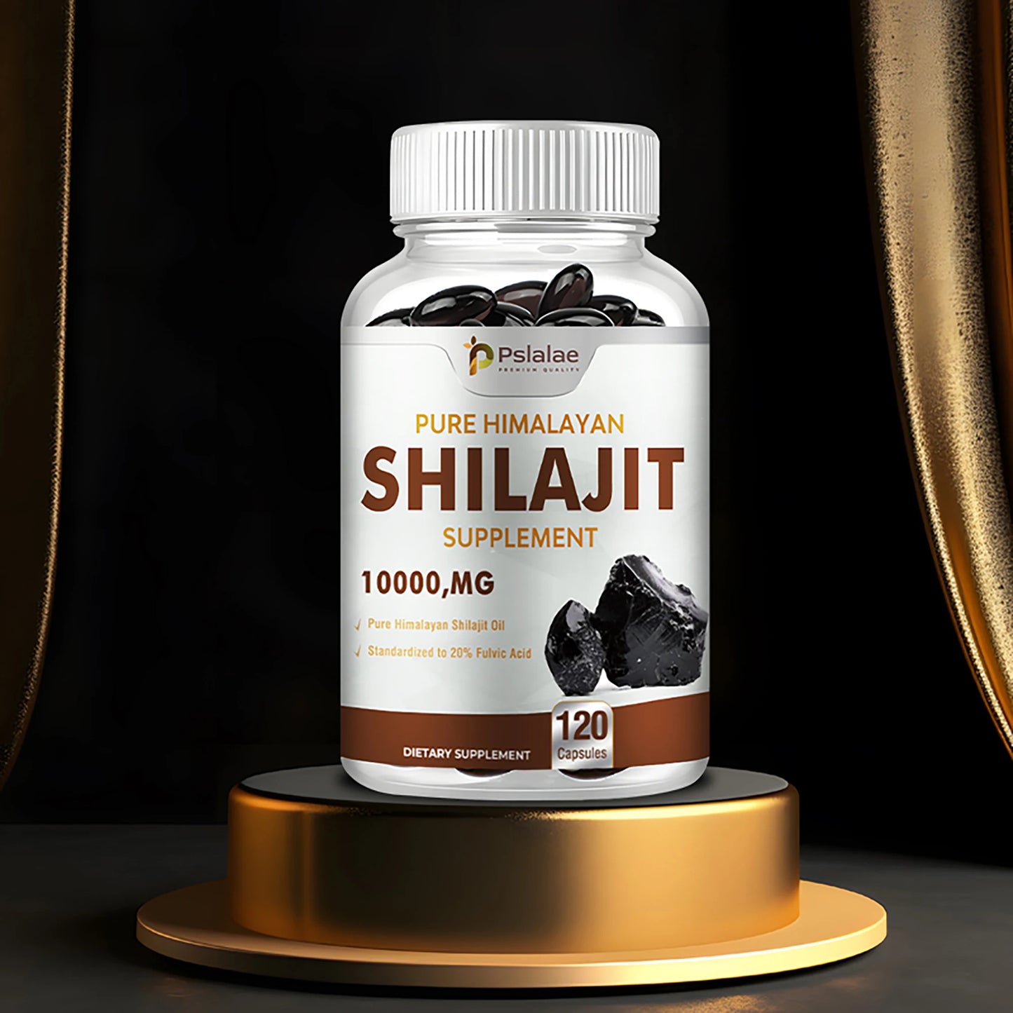 Shilajit Supplements - 120 Capsules for Enhanced Nutrient Absorption, Detoxification & Stress Relief