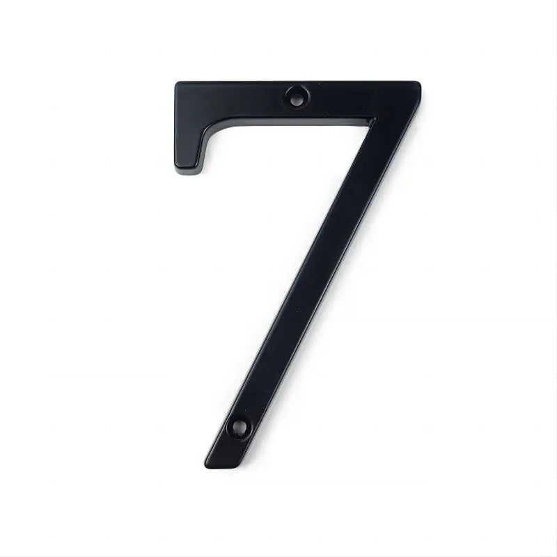 Black 101mm House Numbers - Modern Zinc Alloy Door & Mailbox Address Signs with Screws