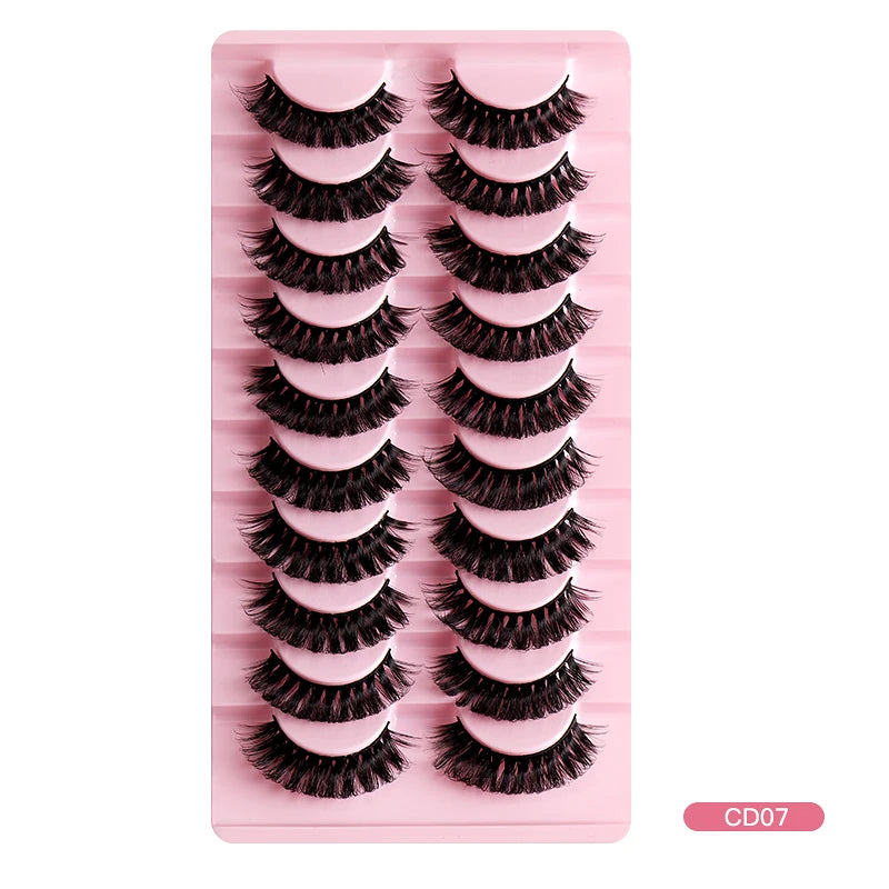 2/10 Pairs 3D Mink Russian Strip False Eyelashes – Dramatic Fake Lash Extensions for Makeup