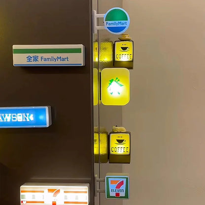 Coffee Shop Magnetic Fridge Stickers – Creative 711 Luminous Light Box, Convenience Store Light Sign & Home Decor Ornament