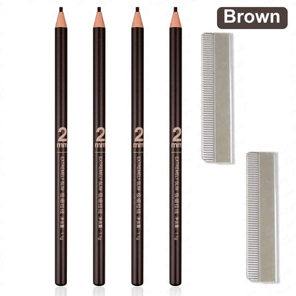 4pcs Ultra-Thin Microblading Eyebrow Pencil Set — 2mm PMU Brow Mapping Tattoo Pens
