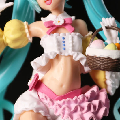 23CM Hatsune Miku Anime Figure - Kawaii PVC Model Doll with Rabbit Ears for Christmas Gifts & Ornaments