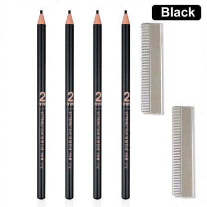 4pcs Ultra-Thin Microblading Eyebrow Pencil Set — 2mm PMU Brow Mapping Tattoo Pens