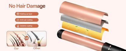 BESTOPE PRO 5-in-1 Curling Wand Set with Hair Straightener, Hair Crimper & 3 Ceramic Curling Irons