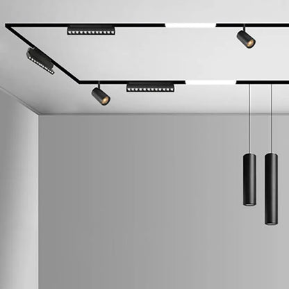 New Magnetic Track Light – Dimmable 48V LED Ceiling Lamp with Remote Control & No Main Light Design Spotlight