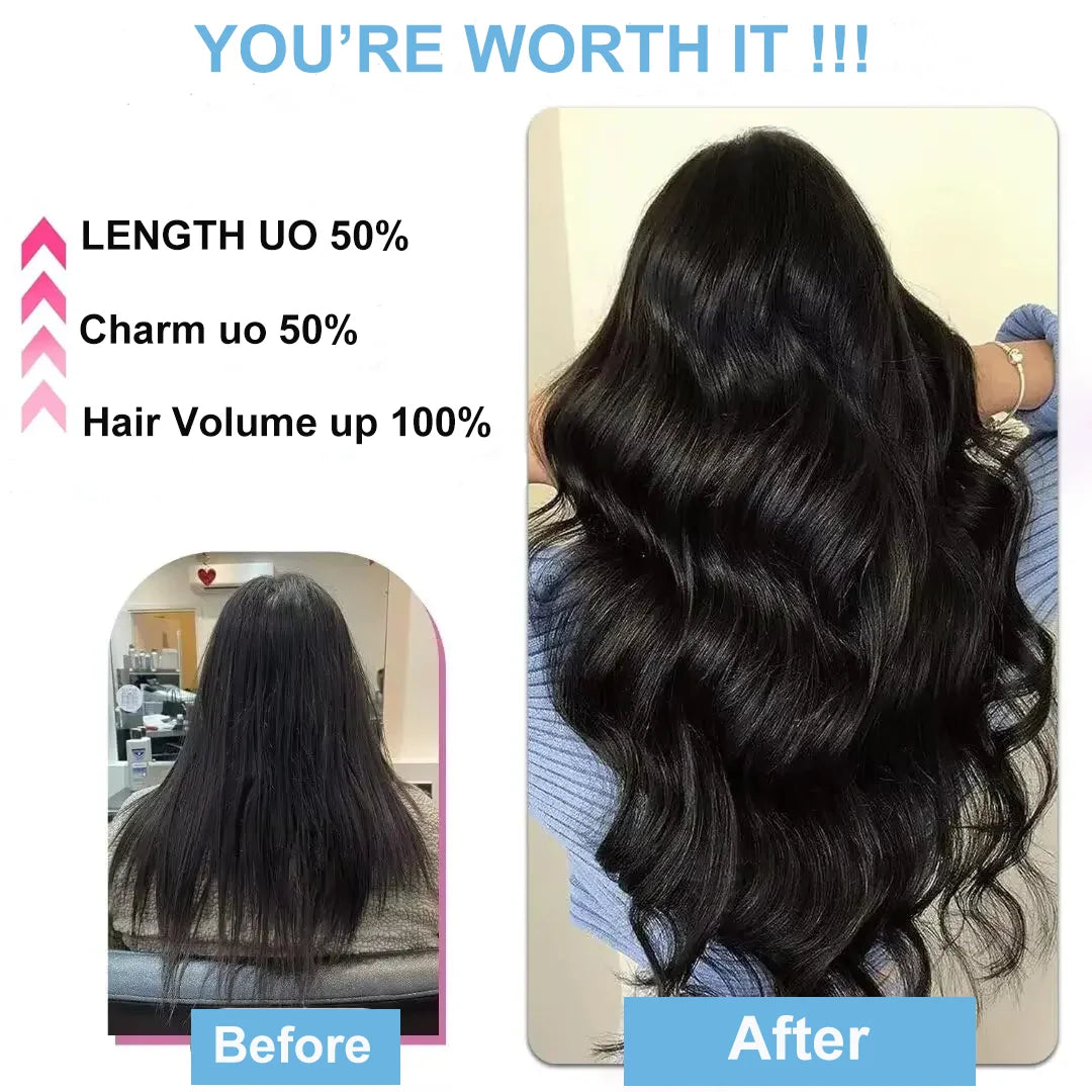 Kinky Straight Clip-In Hair Extensions – 100% Real Human Hair, Natural Black, 8 Pcs/120g, Full Head Brazilian Remy