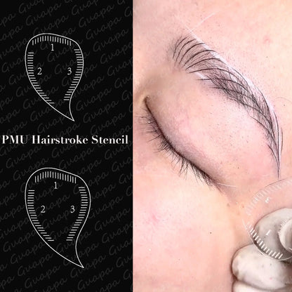 Tear Drop Arch Brow Mapping Tool Kit — 1-Minute PMU Eyebrow Shaping Ruler & Stencil for Hairstroke & Eyeliner