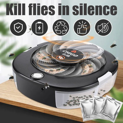 Electric USB Fly Trap - Automatic Indoor/Outdoor Flycatcher with Bait for Home and Garden Pest Control