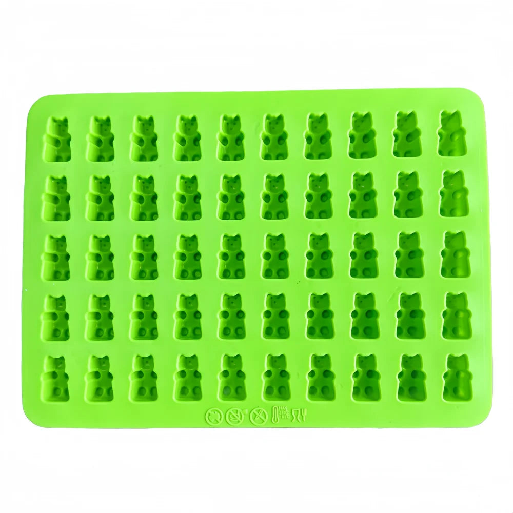 Gummy Bear Silicone Molds - Mini Chocolate Candy Molds with Droppers Food Grade Nonstick Baking Set of 4
