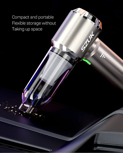 SZUK Mini Wireless Car Vacuum Cleaner – 98500Pa Powerful Suction, Handheld Portable Vacuum for Car Cleaning