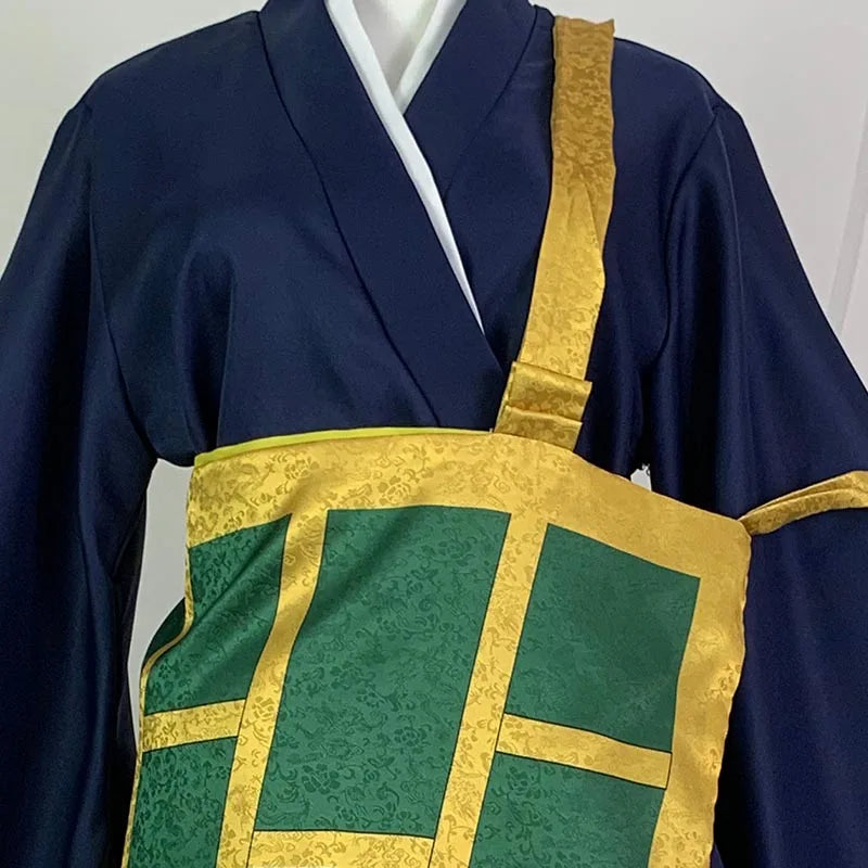 Geto Suguru Cosplay Costume — Black & Blue Kimono School Uniform Anime Outfit for Men & Women Halloween