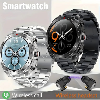 2024 Smart Watch with TWS 2-in-1 Bluetooth Earphones — HIFI 9D Sound & Bluetooth Call for Men & Women Sports Fitness