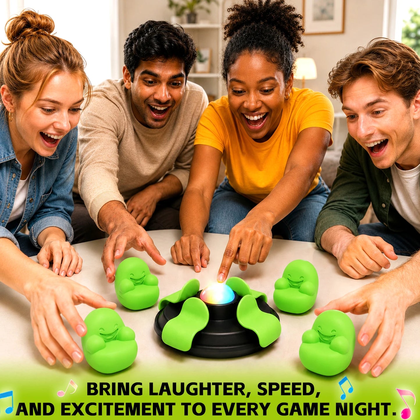 Interactive LED Party Board Game - Music Tabletop Game for 2-6 Players, Family & Holiday Fun