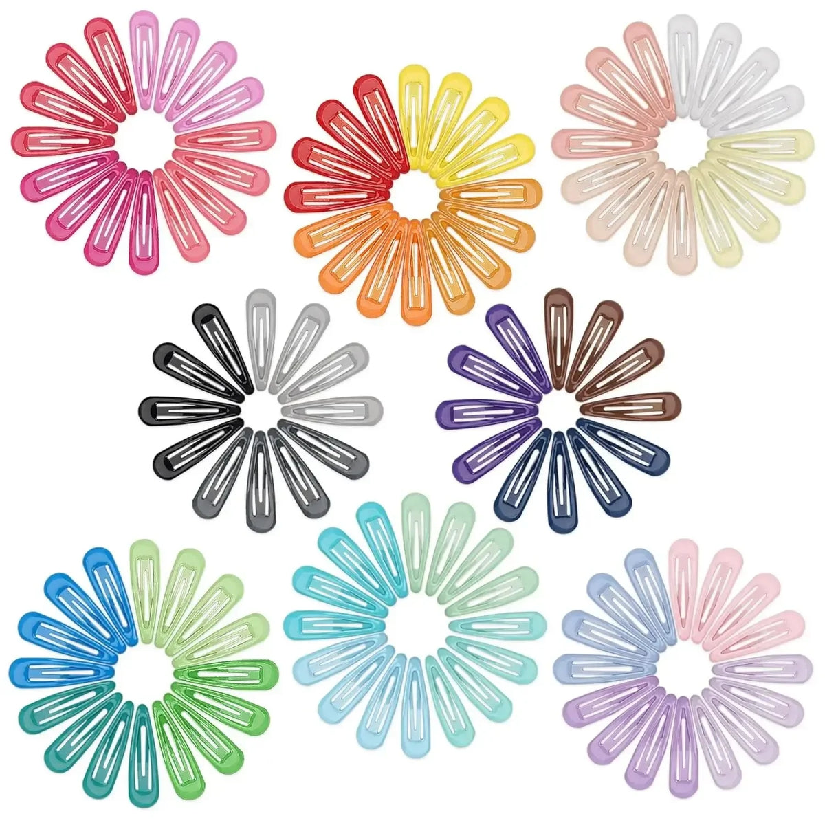 50-Piece Candy Color Snap Hair Clips - 2-Inch Glossy Non-Slip Metal Barrettes for Baby Girls and Toddlers