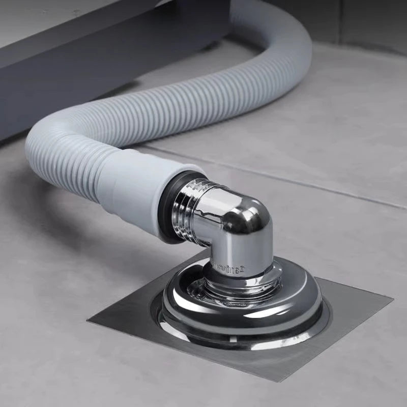 Washing Machine Floor Drain Connector - Three-Way Drain Pipe Cover with Odor & Overflow Protection