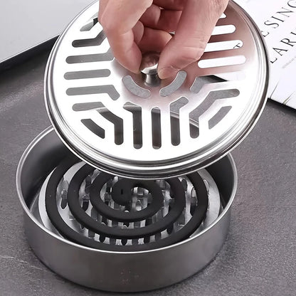 Incense & Mosquito Coil Holder — Household Tray with Lid for Living Room, Bedroom, and Outdoor Use