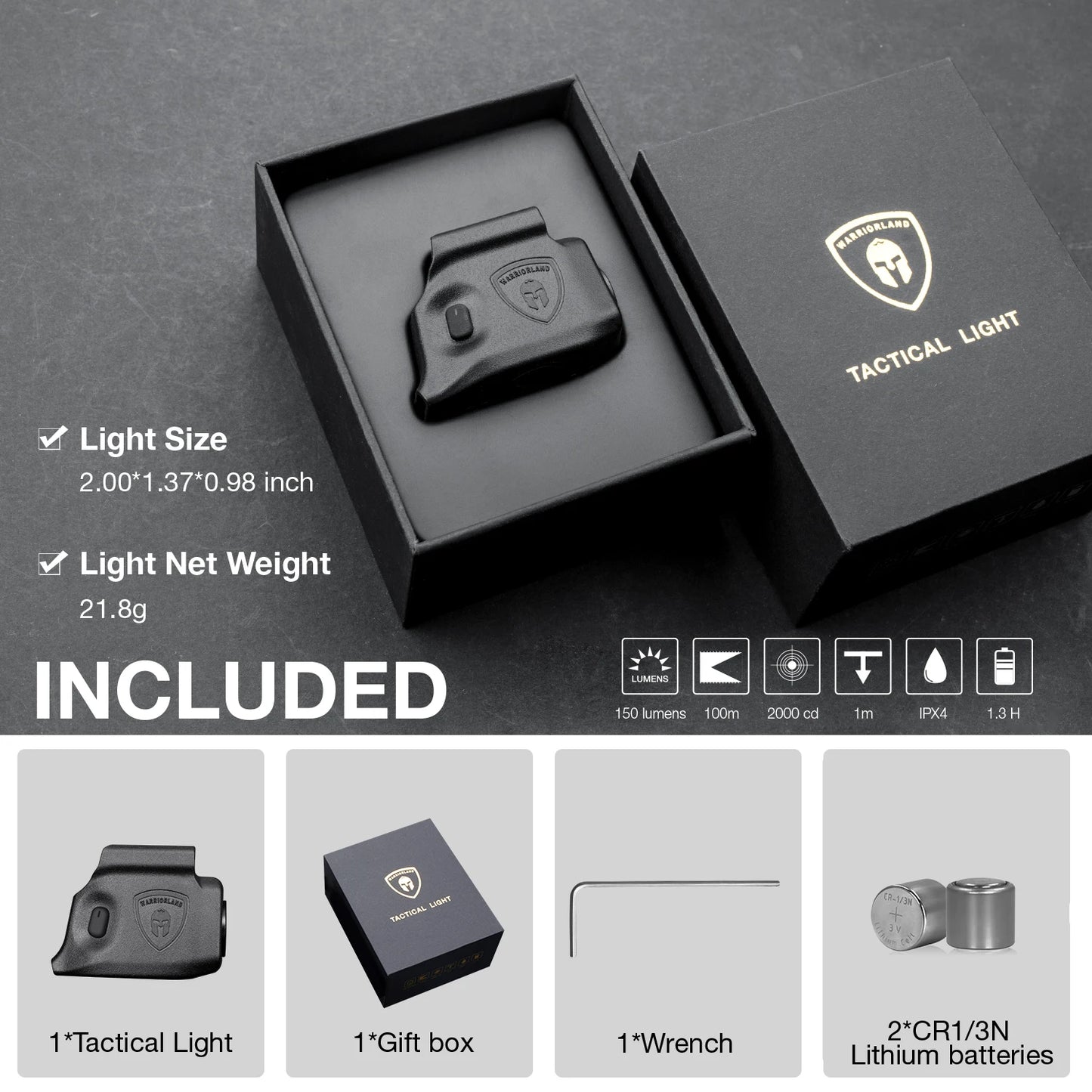 Mini Gun Light for Springfield Hellcat – 150 Lumen Compact Handgun Flashlight for Concealed Carry SL1