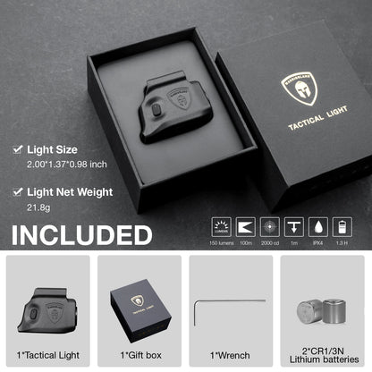 Mini Gun Light for Springfield Hellcat – 150 Lumen Compact Handgun Flashlight for Concealed Carry SL1