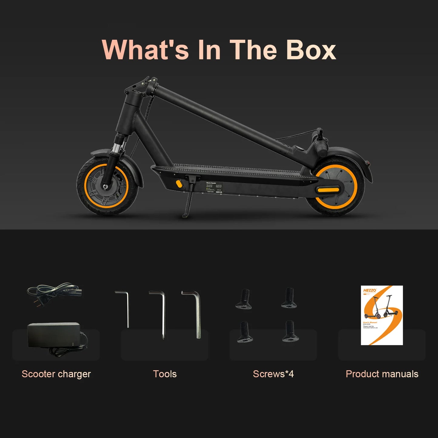 HEZZO G30 36V 500W Electric Scooter — 21MPH, 37.5-Mile Range, 10" Wheels, 15Ah Foldable Escooter with Front Suspension
