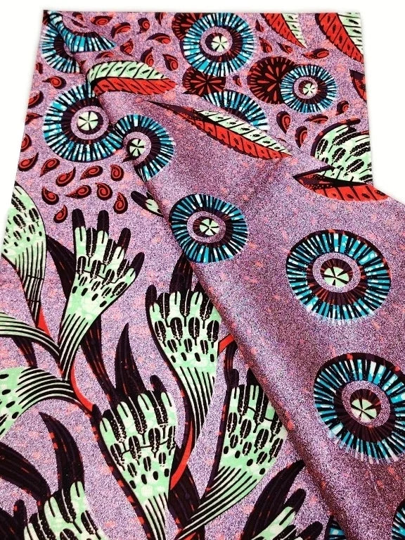 Original African Wax Print Fabric - 6 Yards 100% Cotton Nigerian Ankara Sewing Material for Women’s Dresses