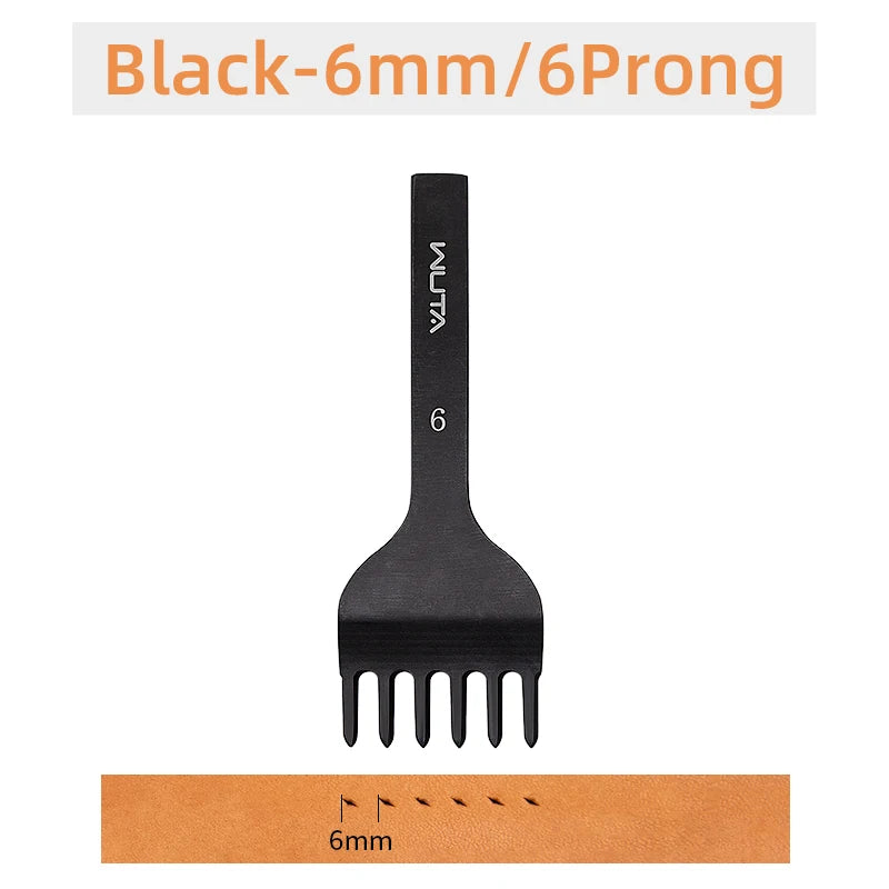 WUTA Leather Chisel Tool – Diamond Pricking Iron with 3/4/5/6mm Hole Punch for Stitching & Leathercraft