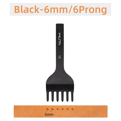 WUTA Leather Chisel Tool – Diamond Pricking Iron with 3/4/5/6mm Hole Punch for Stitching & Leathercraft
