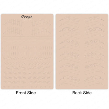 Silicone Practice Skin for Permanent Makeup — Double-Sided Latex Sheet with Brows Design for Hair Stroke Training