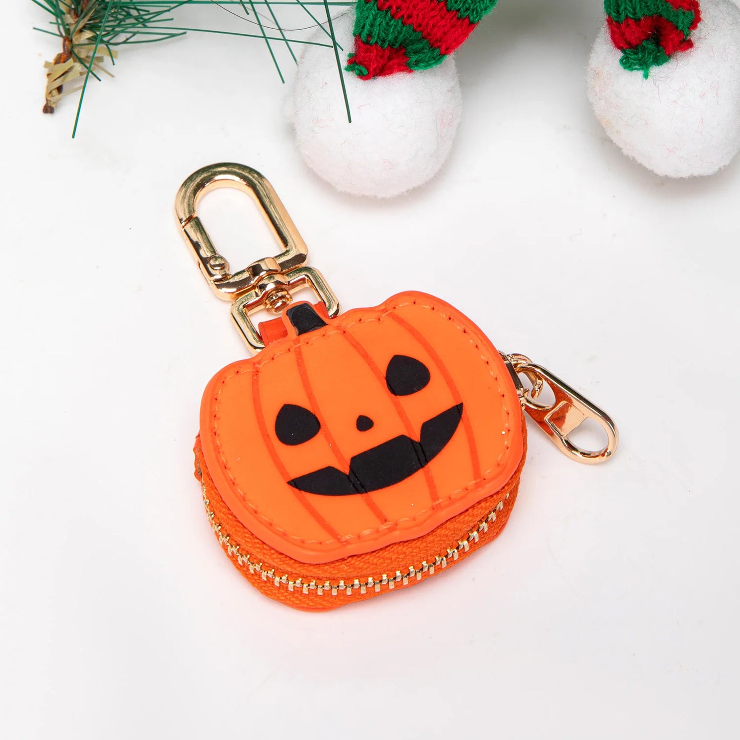 Halloween Pumpkin Coin Purse - Cute Mini Pendant Keychain Bag & Gift Accessory