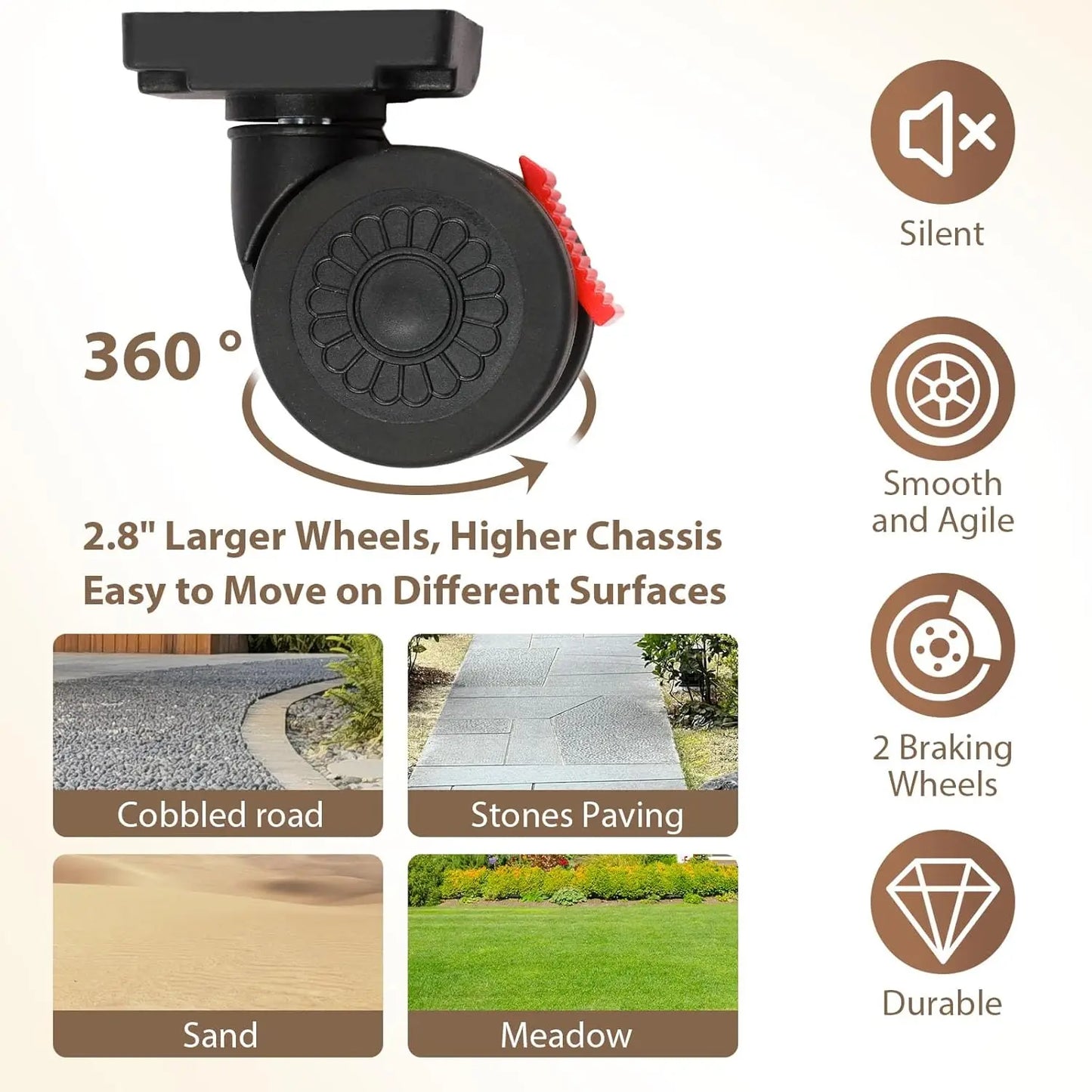 360° Rotating Foldable Storage Cart - Heavy-Duty Mobile Organizer with Silent Wheels for Home & Camping