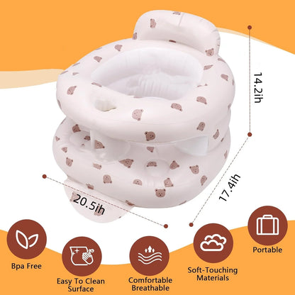 Inflatable Baby Seat with Built-In Air Pump – Portable Wraparound Infant Support Chair for Babies 6–12 Months Learning to Sit
