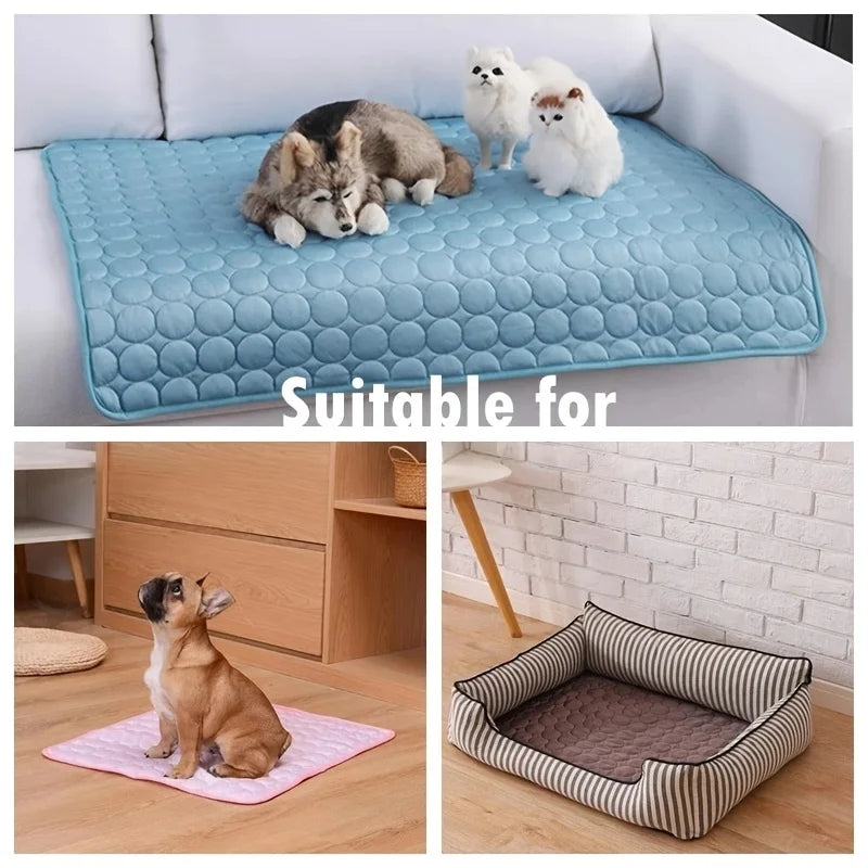 Extra Large Dog Cooling Mat | Summer Pet Bed for Small & Big Dogs | Durable Blanket for Cats & Sofa Protection - Ice Pad Blanket