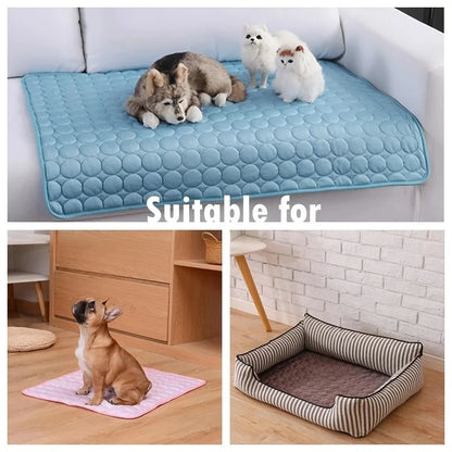 Extra Large Dog Cooling Mat | Summer Pet Bed for Small & Big Dogs | Durable Blanket for Cats & Sofa Protection - Ice Pad Blanket