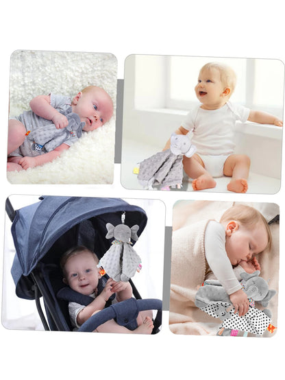 Elephant Baby Comforter Blanket – Soft Soothing Towel with Rattle, Animal Toy for Toddler Sleep and Reassurance