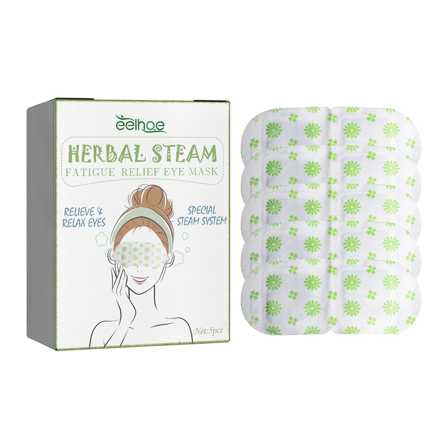 Eelhoe Herbal Steam Eye Mask – Relieve Eye Fatigue, Soothe Discomfort, Fade Dark Circles & Moisturize with Hot Compress
