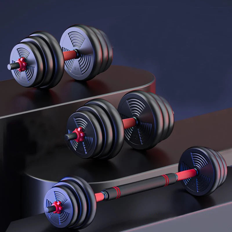 5-44lbs Adjustable Dumbbell & Barbell Set – Anti-Slip Grip Home Gym Fitness Weight Plates for Strength Training
