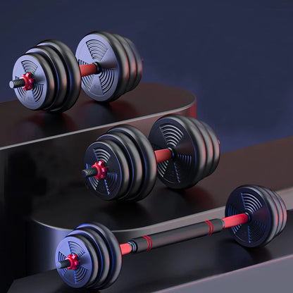 5-44lbs Adjustable Dumbbell & Barbell Set – Anti-Slip Grip Home Gym Fitness Weight Plates for Strength Training